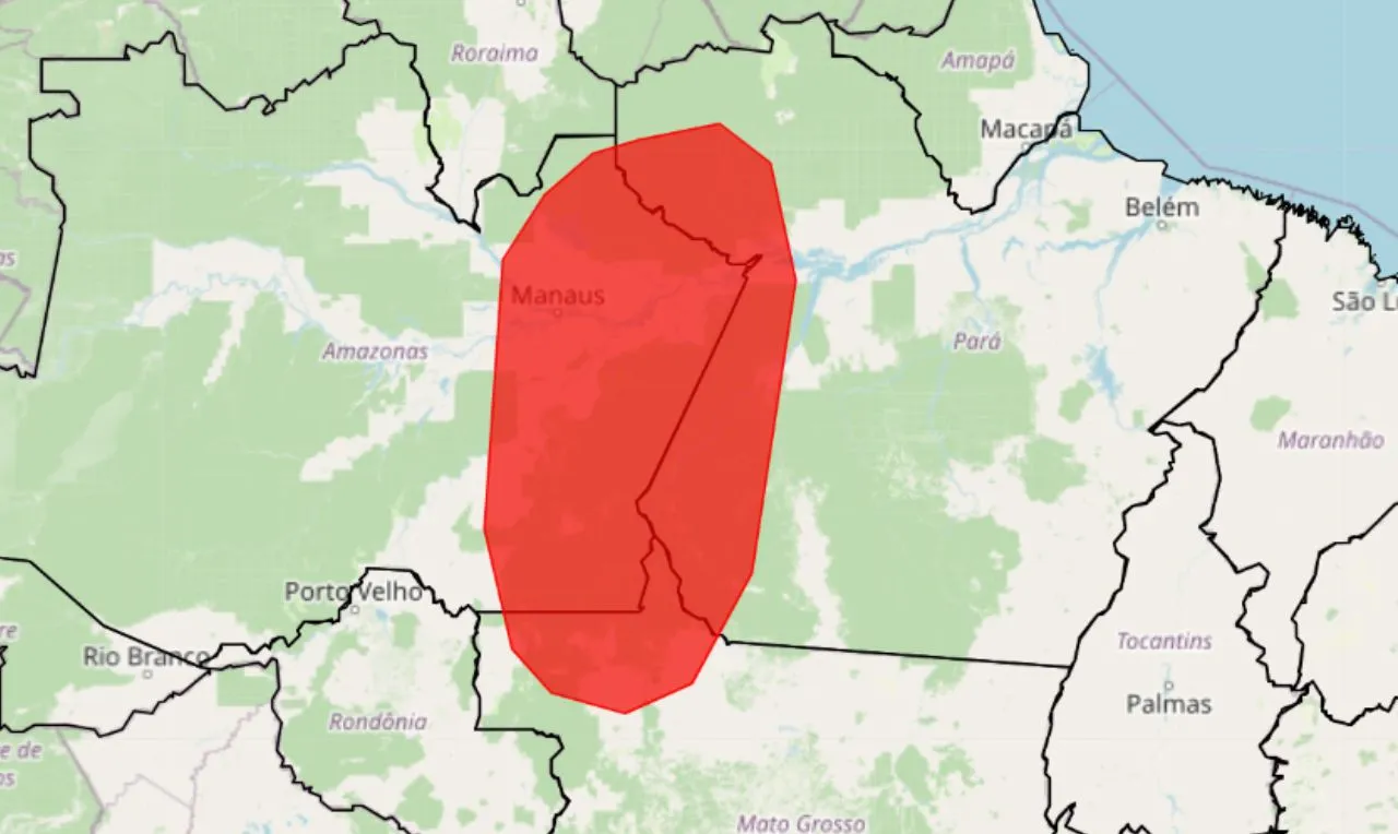 o mapa mostra &agrave;s &aacute;reas em alerta para os acumulados de chuva significativos